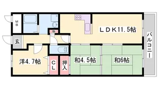 コンフォート明石宮の上【503号室】の間取り