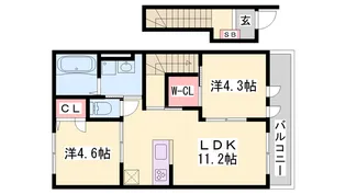 ウィステリア【201号室】の間取り