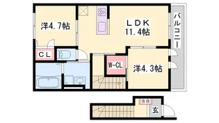 ウィステリア【202号室】の間取り