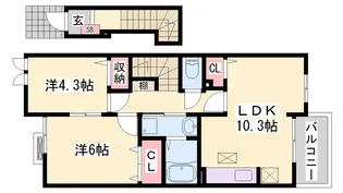 フェリースⅡ【203号室】の間取り