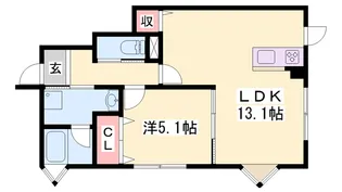 シェリル明石貴崎【101号室】の間取り