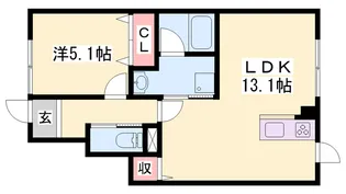 シェリル明石貴崎【1階】の間取り