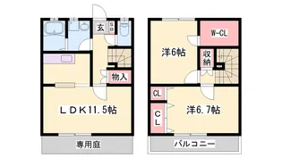 ベルドミール白水【101号室】の間取り