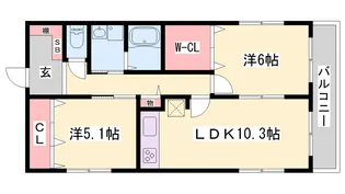 NET-K江井島【201号室】の間取り