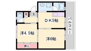 ビレッジハウス滝野1【403号室】の間取り