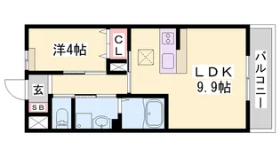 プランドール三木【205号室】の間取り