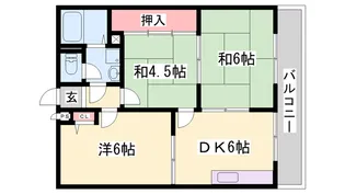 ハイツタケナカB【1階】の間取り