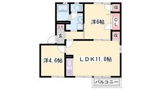アイクスコートK【127号室】の間取り