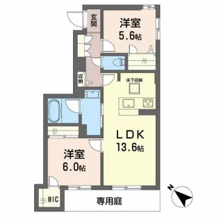 シャーメゾン小久保【102号室】の間取り