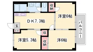 ドミール三喜【1階】の間取り