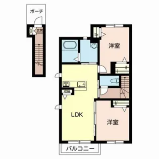 シャーメゾンヒメコウライグリーン【2階】の間取り