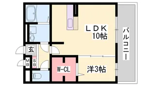セジュール白浜B棟【2階】の間取り