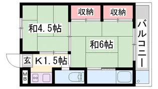 ビレッジハウス今在家【4階】の間取り