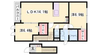 チェリーカーサ2番館【2階】の間取り