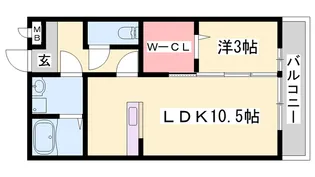 1LDKの間取り画像