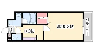 シャトー揚羽【1階】の間取り