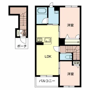 カーサグラス シュデステ【B205号室】の間取り