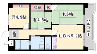 ロイヤルコーポ伊保【504号室】の間取り