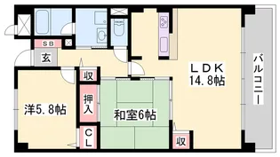 グランシャリオ天川【2階】の間取り