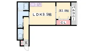 ジュネス寺家町【102号室】の間取り