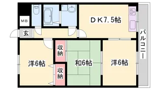 シェーンシュロス【203号室】の間取り