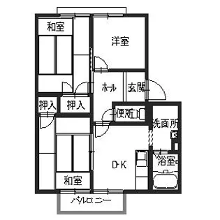 ガーデンハイツ緑ケ丘E,F,G,H【G202号室】の間取り
