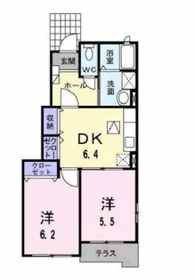 グレイシャス ハイム B棟【1階】の間取り