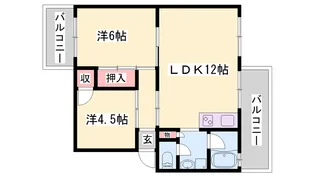 インタービレッジ網干駅前【4階】の間取り