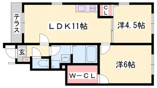 リバーサイドヴィラ西館【1階】の間取り
