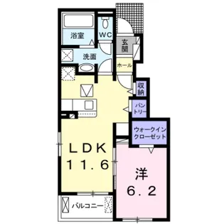 ラ グラン ヴィーダ 赤穂Ⅰ【104号室】の間取り