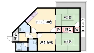 土山ヤングコーポ【201号室】の間取り