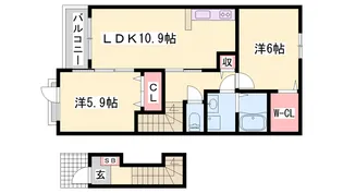 シンビジュウムB【204号室】の間取り