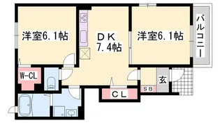 メゾン・城ノ下A【1階】の間取り