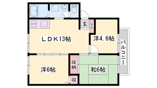 サンライフ玉手【201号室】の間取り