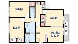 ヒルサイドテラスA棟【201号室】の間取り