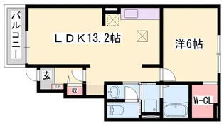 グランペール古賀ⅢB【1階】の間取り