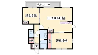 アパーゼ英賀 ボヌール英賀【A102号室】の間取り