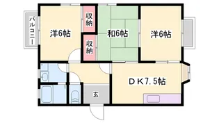 ハウス新町【2-E号室】の間取り