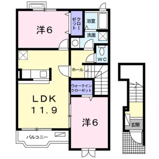 グランディールⅡ−A【2階】の間取り