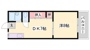 書写マンション【A104号室】の間取り