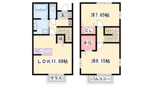 ブライト仁壽【1階】の間取り