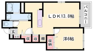 パレドール大浜Ⅱ【1階】の間取り