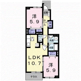 ノース・カレントⅢ【1階】の間取り