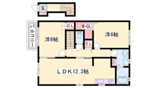 メルベーユ蓼野(西棟)【2階】の間取り