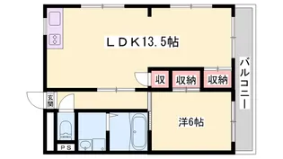 ピュア東姫路【201号室】の間取り