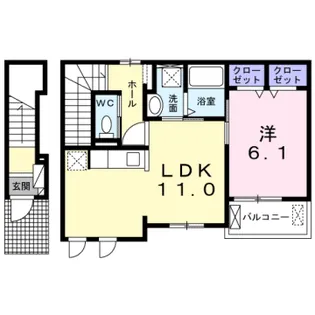 カームリー【203号室】の間取り