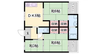 ビレッジハウス野村【1-102号室】の間取り