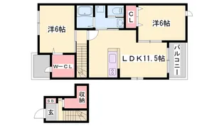 フェリシテ【2階】の間取り