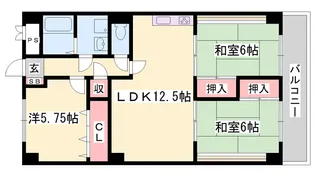 メゾン花北【404号室】の間取り