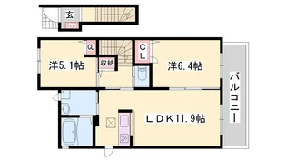 シャーメゾン八幡【202号室】の間取り